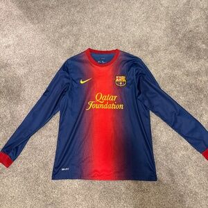 Nike FC Barcelona 2012/13 Long Sleeve Home Jersey – Qatar Foundation